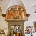 Fresco from the old monastery and Medici coat of arms